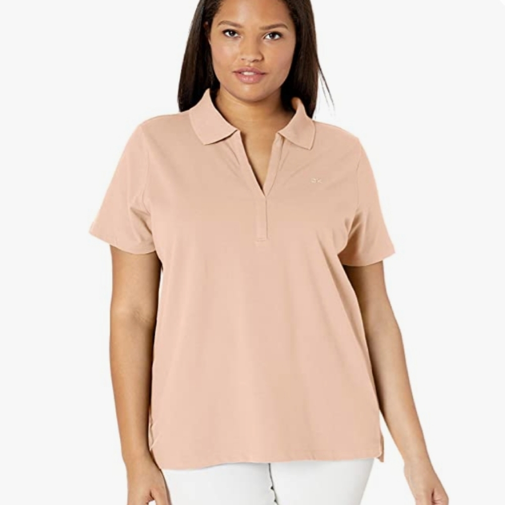 Copy - Calvin Klein Women's Short Sleeve Johnny Collar Polo